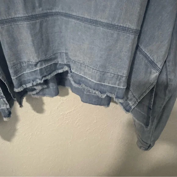 Free People We The Free Jude Denim Pullover Indigo Size Medium - Picture 5 of 11